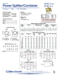 Datasheet ZFSC-3-1WB+ manufacturer Mini-Circuits